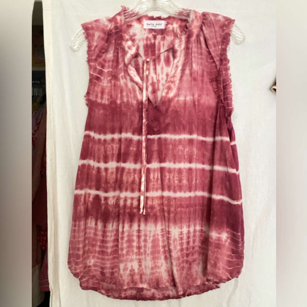 Bella Dahl dark pink Tie-Dye Sleeveless Top
